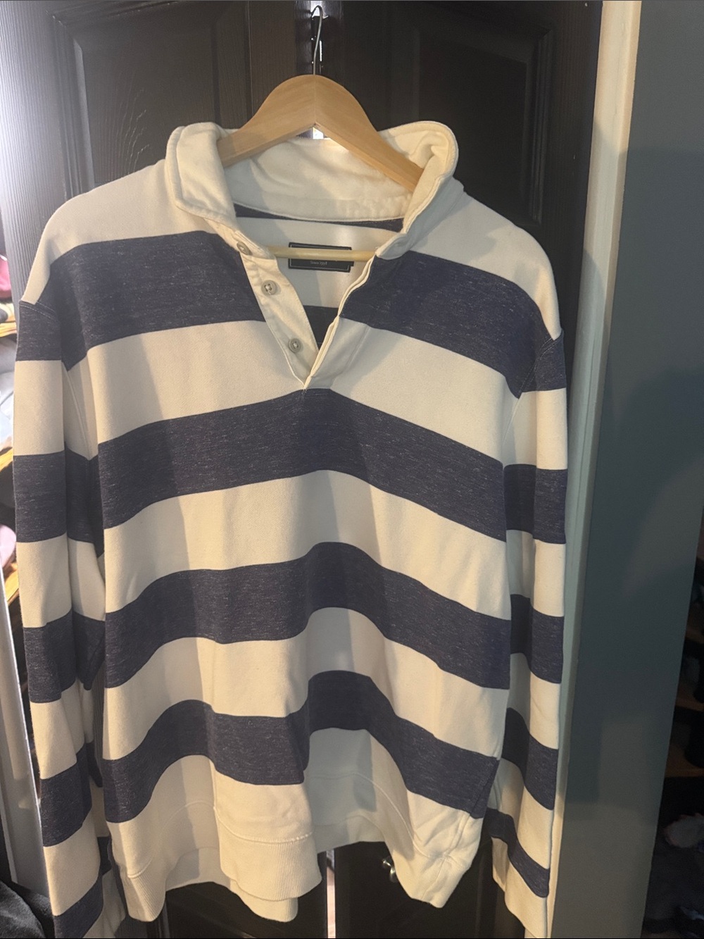 Vineyard Vines Navy and White Striped Rugby Shirt